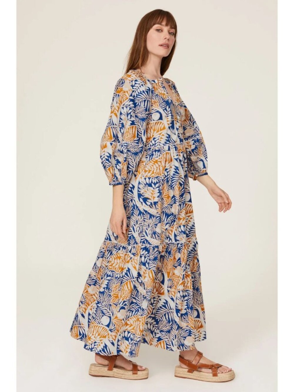 Staud Demi Maxi Dress in Land and Sea Tree Cotton Poplin size Small - Picture 8 of 10